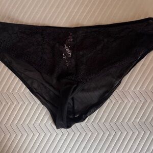 Adore Me Black Mesh Sheer Panties Black Womens Size 1X NEW